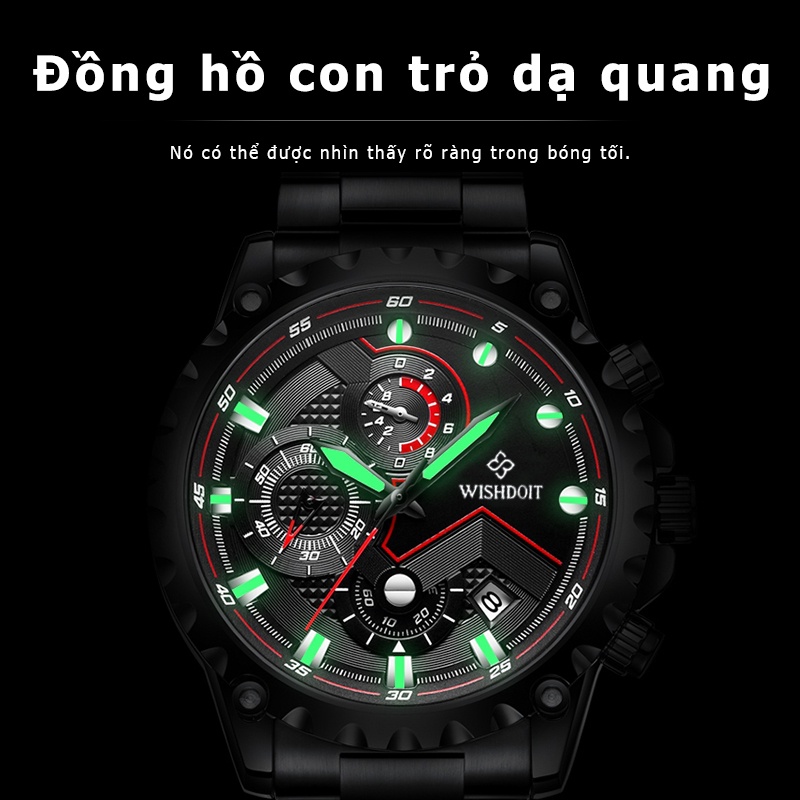 Đồng hồ quartz chất liệu thép không gỉ WISHDOIT