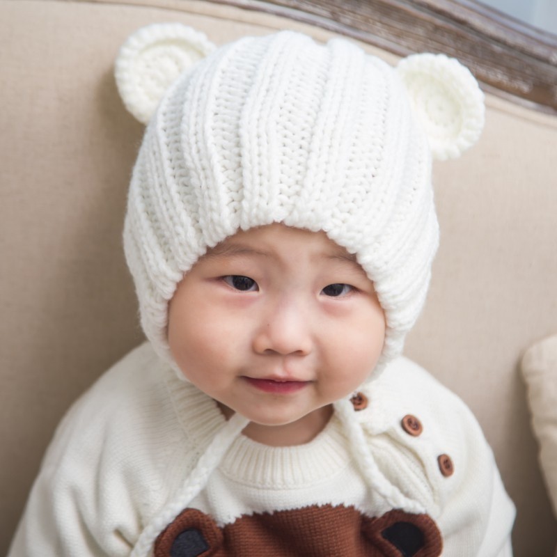 Mũ len tai gấu dễ thương cho bé