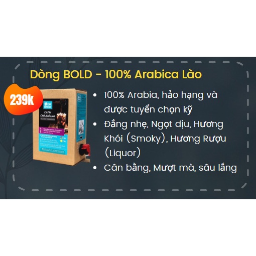 Cà phê pha sẵn uống liền cold brew coffee ủ lạnh New Brew Bold 3 lít, 100% cafe nguyên chất, đóng túi gói vô trùng
