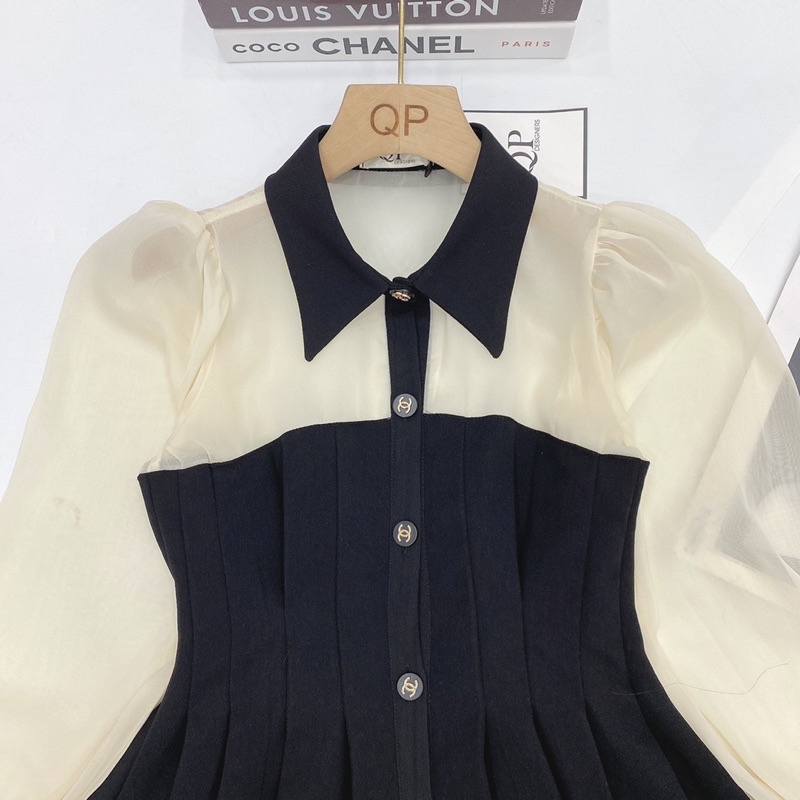 Áo phối tơ ly eo khuy x