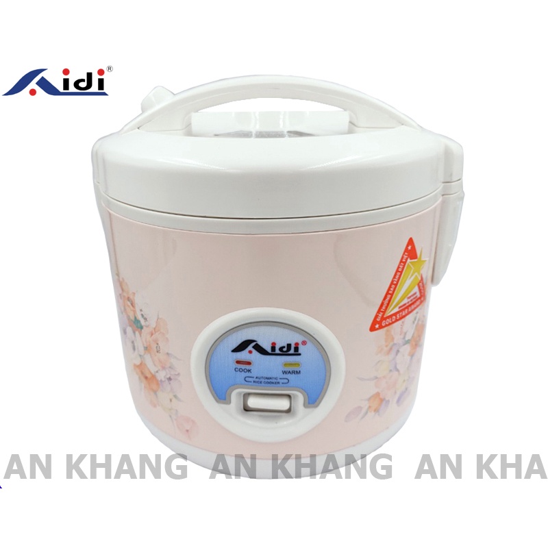 Nồi Cơm Điện Mini 1L 1 Lít Aidi 1-3 Người Ăn - Nắp Gài - Lòng Nồi Chống Dính - Hàng Chính Hãng (Bảo Hành 12 Tháng)