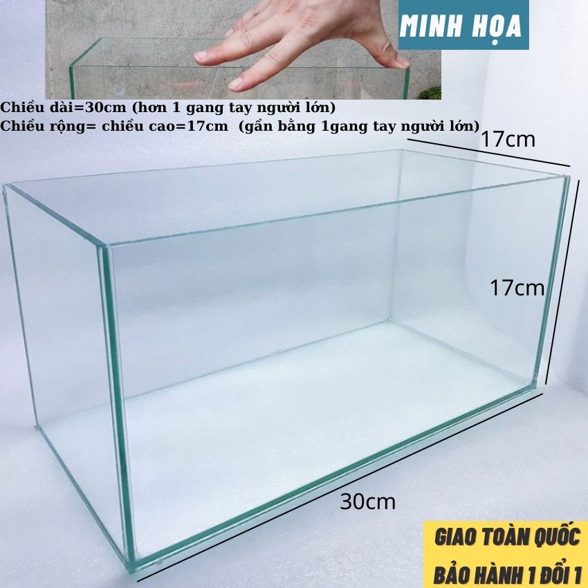 [Mã PET50 giảm 10% - tối đa 50K đơn 250K] Bể cá mini[ 30x17x17], hồ cá mini nuôi cá cảnh để bàn-Tặng Phụ kiện trang trí