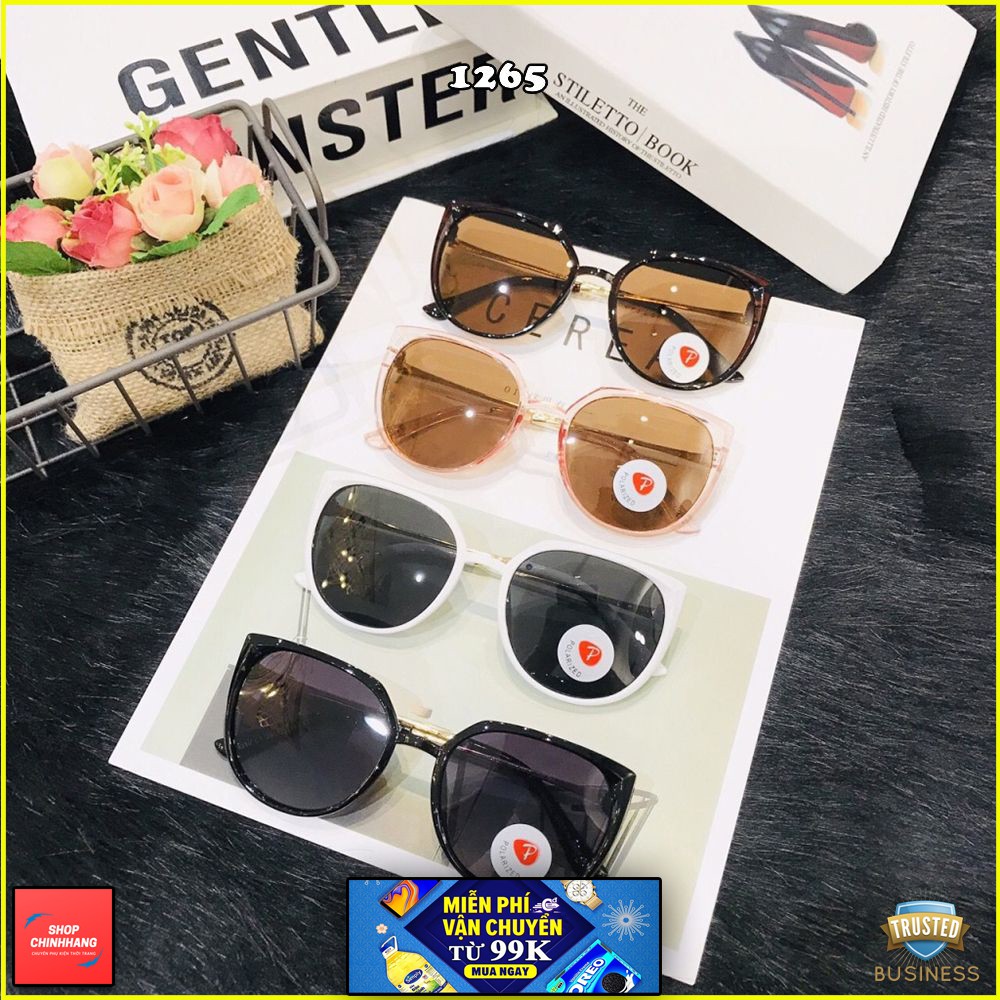 KÍNH MÁT NỮ THỜI TRANGMẮT MÈO TRÒNG POLARIZED GỌNG XI KIM LOẠI CAO CẤP SH1265