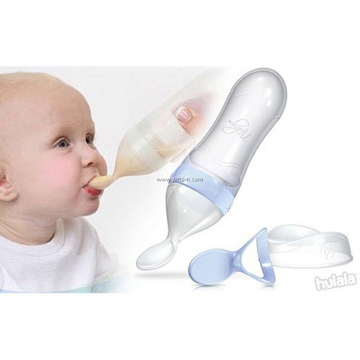 [SP CHÍNH HÃNG]Bình thìa ăn bột Silicone, 2 bước hoàn toàn mới dung tích 90ml