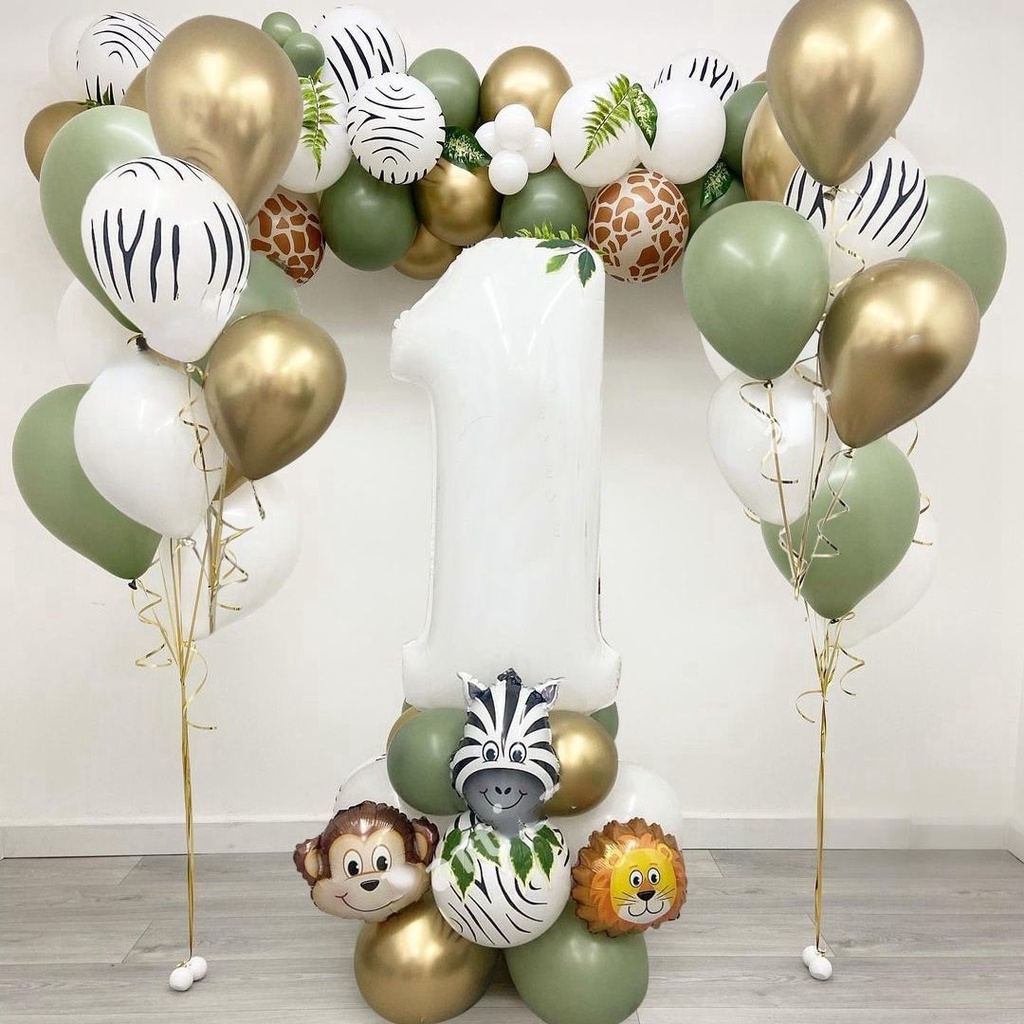 Bộ 28 Bong Bóng Lá Nhôm Hình Động Vật Dễ Thương Dùng Trang Trí Tiệc Sinh Nhật Cho Bé