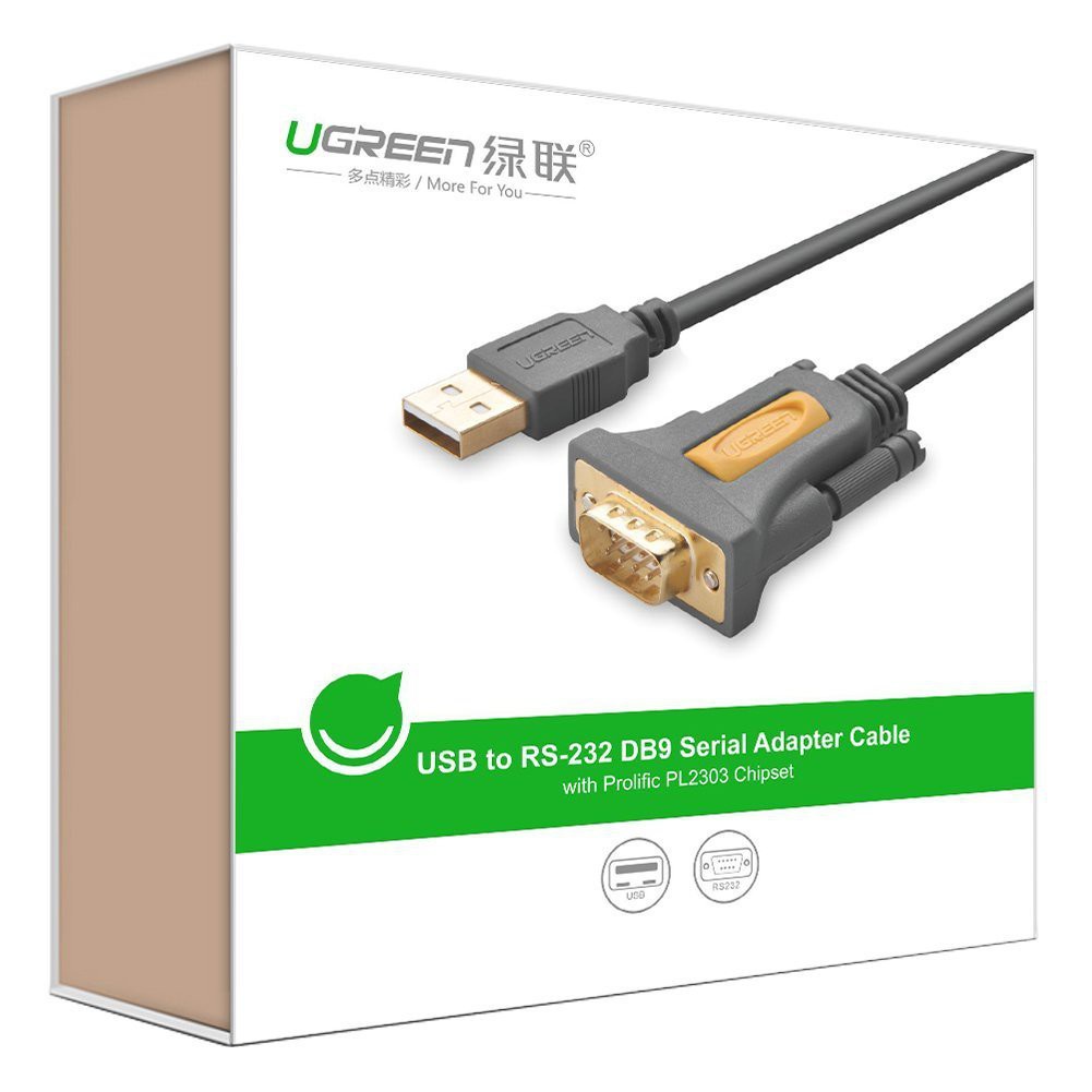 Cáp chuyển USB sang COM RS232 Cao Cấp Ugreen 20211 20222 20223 20210 CR104 CHính Hãng (chípset PL2303)