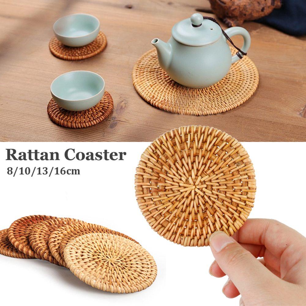 Tấm Lót Cốc / Ấm Trà / Cà Phê Bằng Mây Đan Thông Dụng Cho Nhà Bếp
