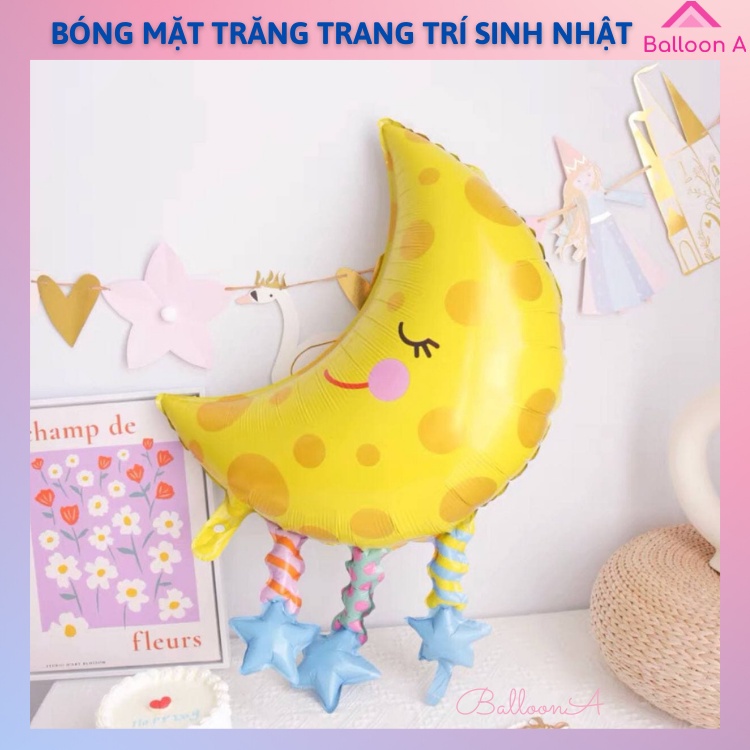Bóng tráng nhôm hình mặt trăng tua rua dễ thương trang trí sinh nhật