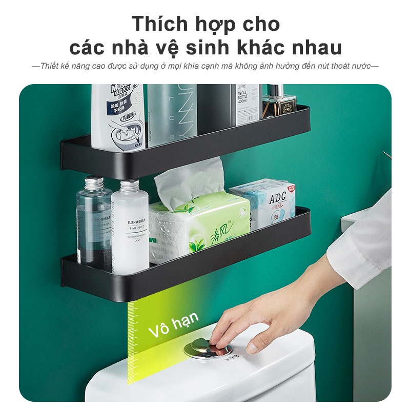 Kệ đựng đồ dùng Meidoo treo tường gắn phòng tắm không cần lắp khoan lỗ tiện lợi