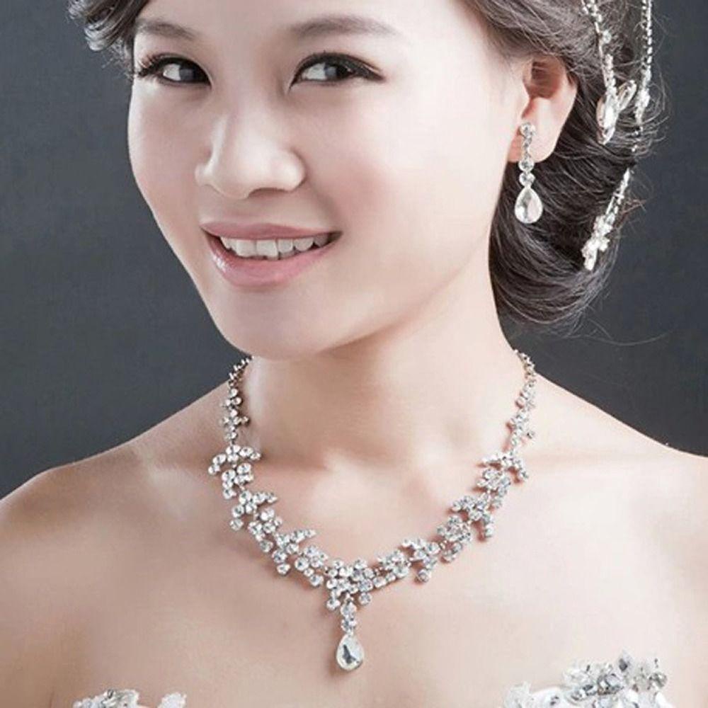 Bộ Khuyên Tai Móc Lủng Lẳng Phong Cách Vintage Cá Tính Cho Cô Dâu|Phụ Kiện Bằng Hợp Kim Chất Lượng|Vương Miện Đội Đầu Kiểu Dáng Dễ Thương Xinh Xắn