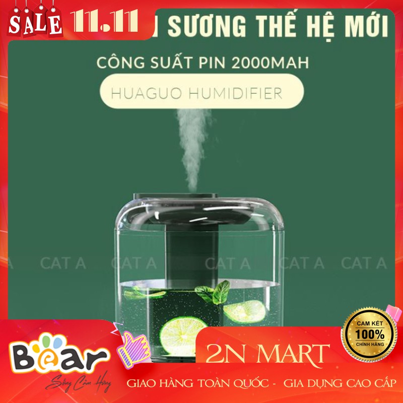 Máy phun sương tạo độ ẩm không khí - Khuyếch Tán Tinh Dầu Cỡ Lớn - Dung tích 1000ml - Có đèn ngủ và chế độ tự tắt