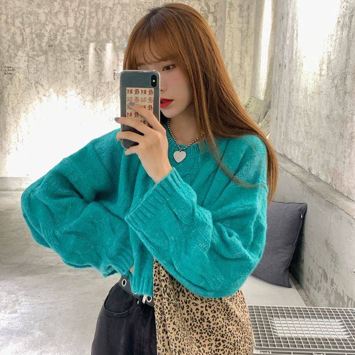 Áo Sweater Dệt Kim Dáng Rộng Thiết Kế Mới Thời Trang Dành Cho Mùa Thu
