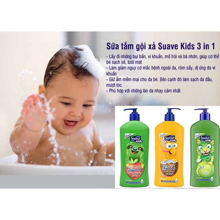 Sữa Tắm Gội Cho Bé Suave Kids Hương Trái Cây ( 532ml )