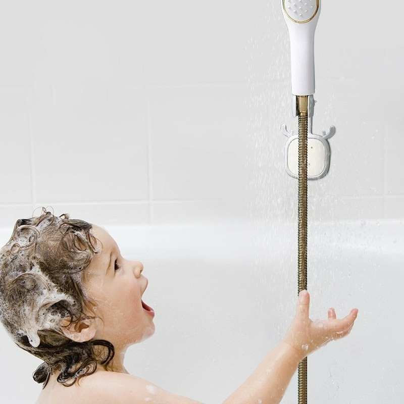 Giá Đỡ Đầu Vòi Hoa Sen Tự Dính Hình Hươu Dễ Thương Sáng Tạo Có Thể Điều Chỉnh
