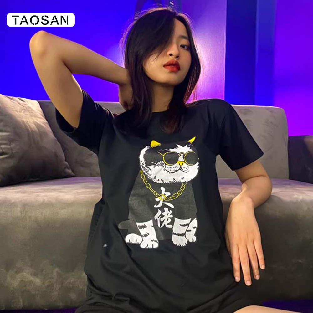 Áo Phông nelly Nữ, hình gấu che mặt chất cotton form rộng thoáng mát freesize Taosan