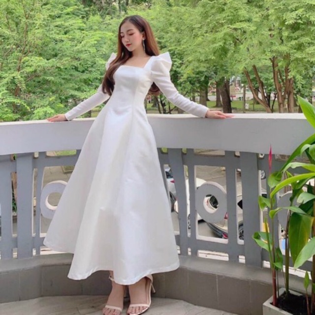 Đầm dự tiệc xoè tay dài cổ vuông TRIPBLE T DRESS - SIZE S/M/L/XL - MS213V