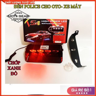 Đèn cảnh sát xanh đỏ dùng cho ô tô - xe máy - đèn police