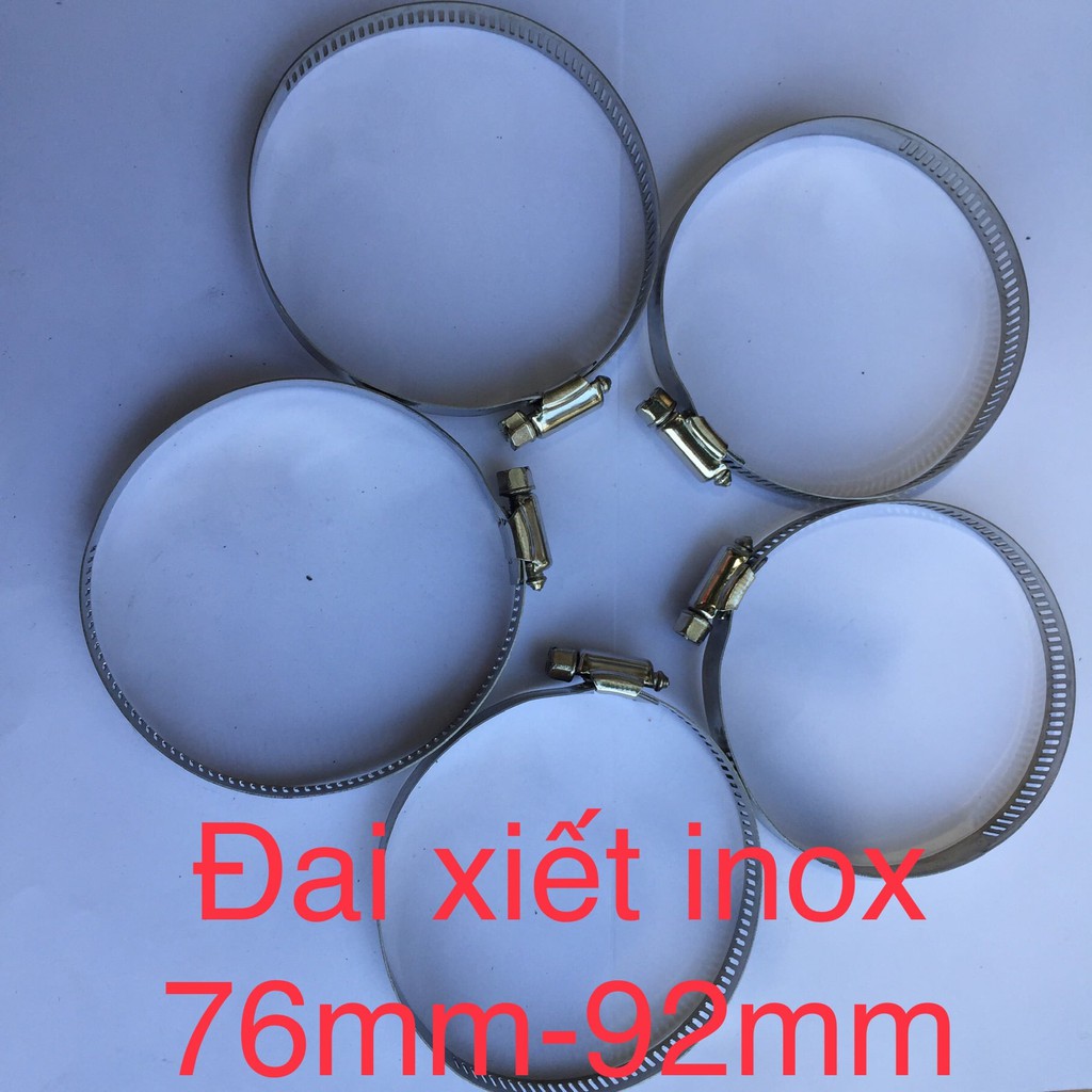 Combo 5 đai xiết inox (76mm- 92mm) cổ dê- vòng đai xiết inox dùng xiết ống 76mm- 92mm