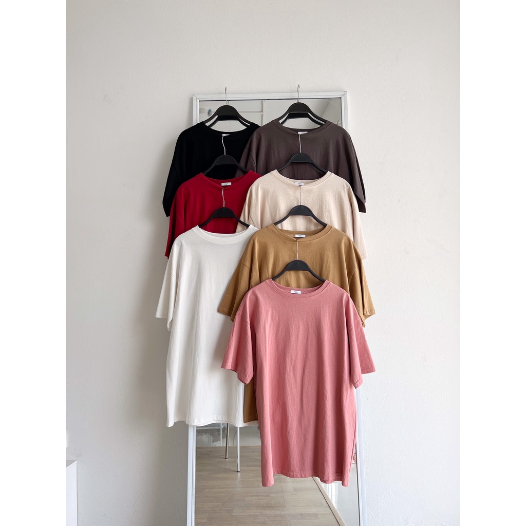 Áo Thun Tay Lỡ BASIC 13 Màu Trơn Phông Unisex Nam Nữ Cotton Oversize Form Rộng MINA OT001 | BigBuy360 - bigbuy360.vn