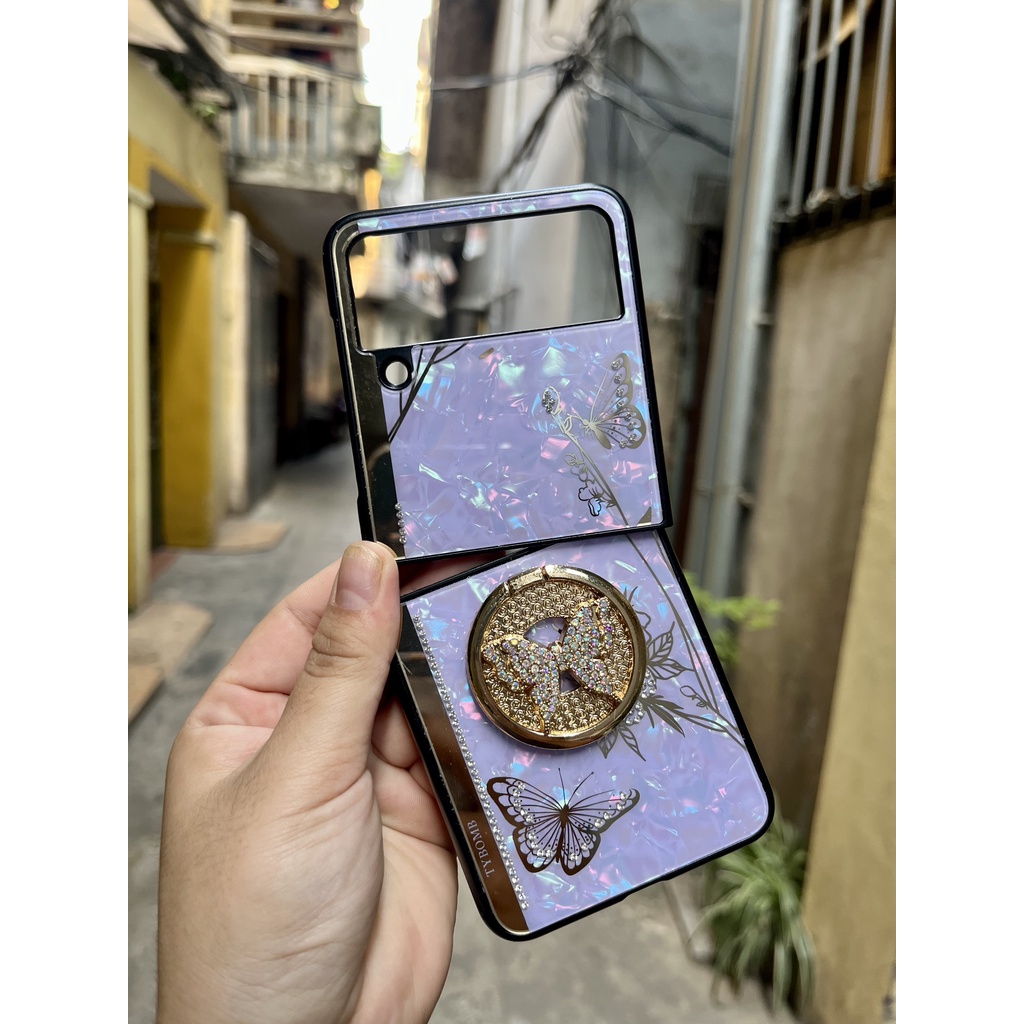 CHÍNH HÃNGỐp hãng TYBOMB BƯỚM ĐÁ KÈM IRING lưng gương kính SAMSUNG ZFOLD Z FOLD ZFLIP FLIP 4 3