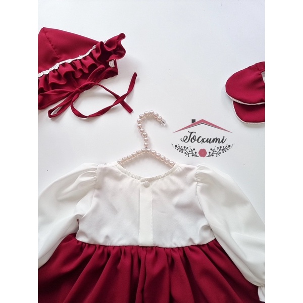 [SET 3 MÓN] BODY VÁY KIỂU YẾM NƠ ĐỎ MẬN SIÊU IU [CHẤT DÀY ĐẸP]