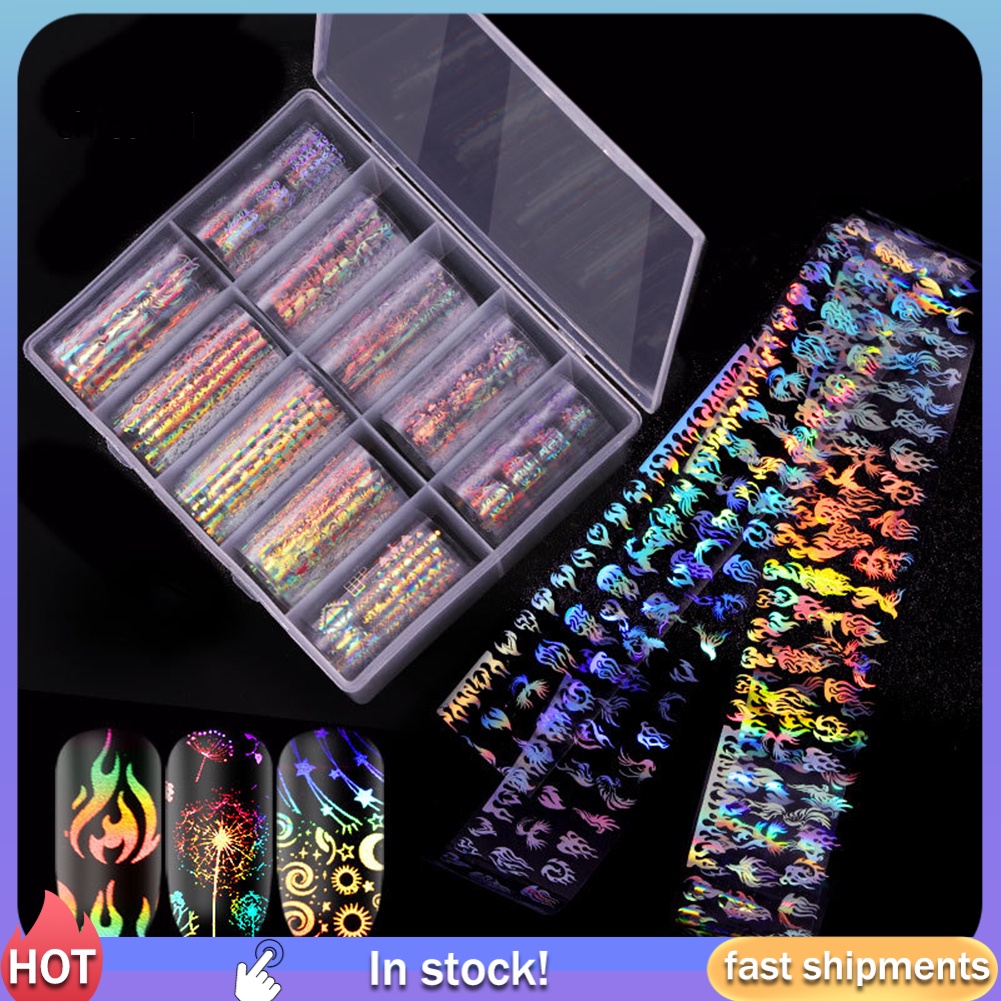 Miếng Dán Trang Trí Móng Tay Hình Ngọn Lửa Chủ Đề Giáng Sinh