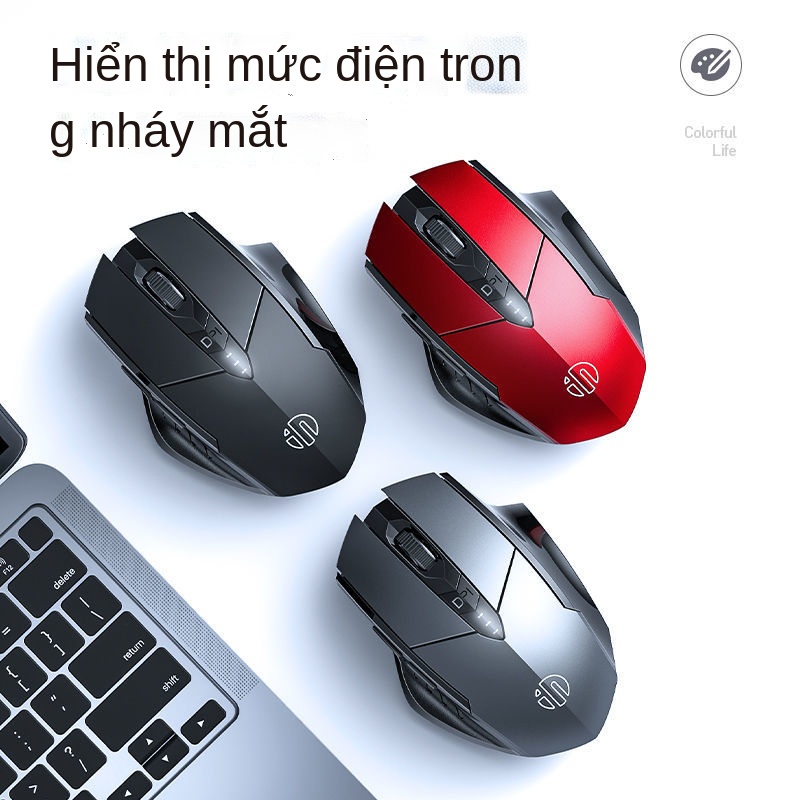 ☃Chuột không dây máy tính cơ Gaming-Bluetooth 2.4Ghz 2 trong 1-chất lượng cao-con LED chống ồn dễ thương có đèn
