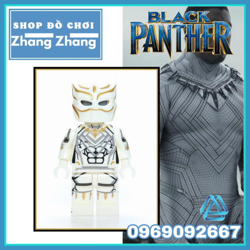 Đồ chơi Xếp hình chiến binh báo đen Black Panther White Siêu anh hùng Marvel Avengers Endgame Minifigures Lele D146