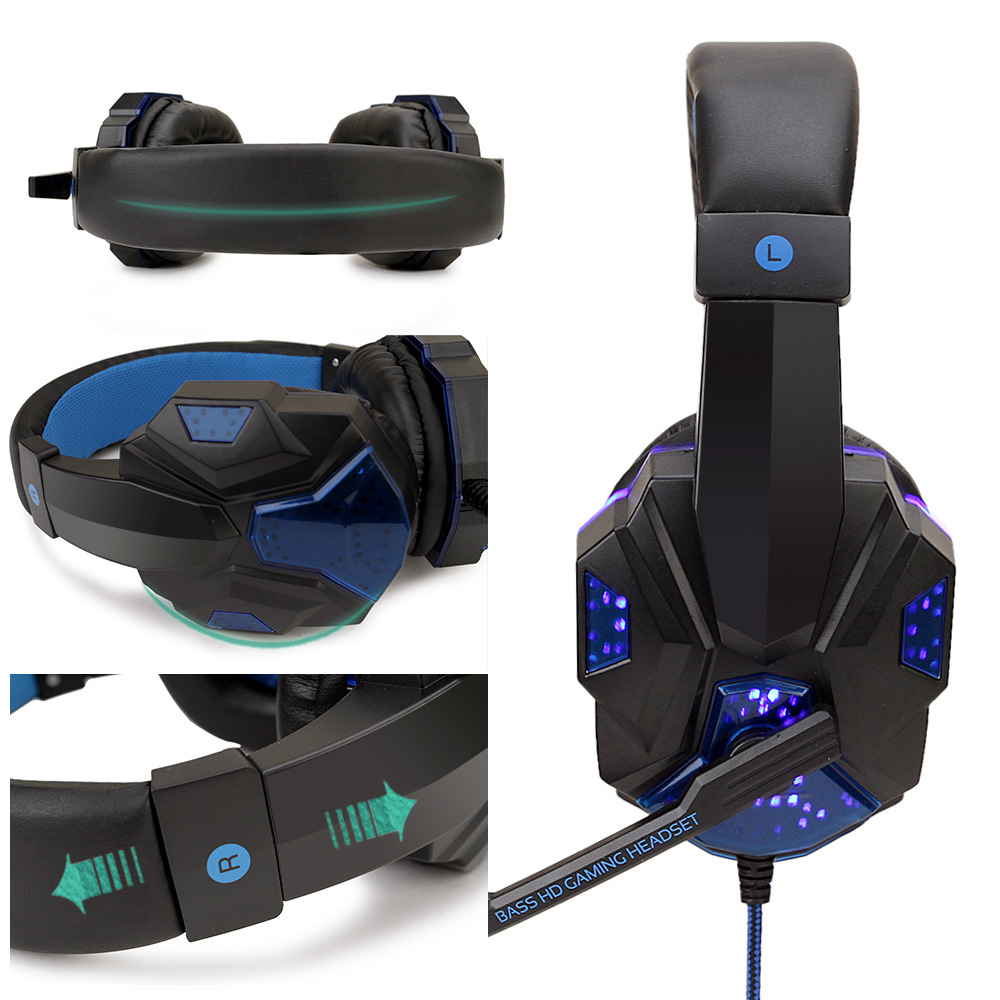 Tai Nghe Chơi Game KEBIDUMEI PC780 Có Đèn LED Kèm Dây 3.5mm Giảm Tiếng Ồn Với Mic