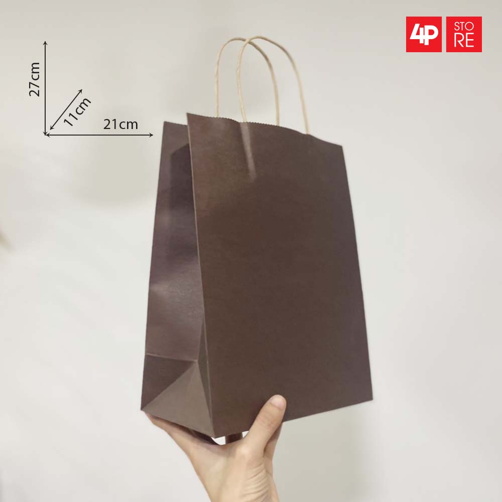 01 TÚI KRAFT NÂU ĐẬM 21X27X11CM  - HỎA TỐC