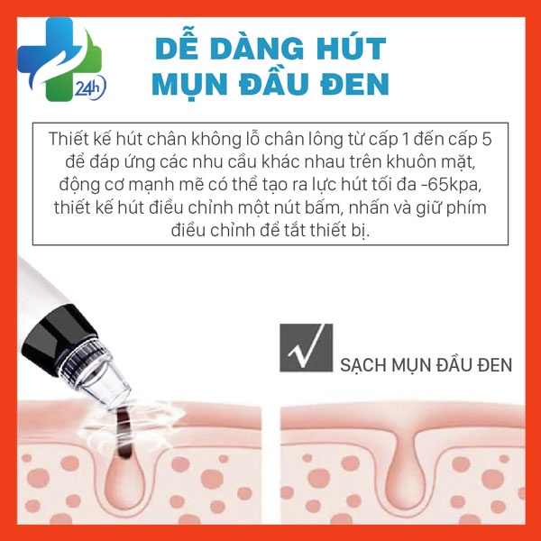 Máy Hút Mụn Đầu Đen, Mụn Cám, Mụn Trứng Cá Cầm Tay Mini Haili Care Chính Hãng