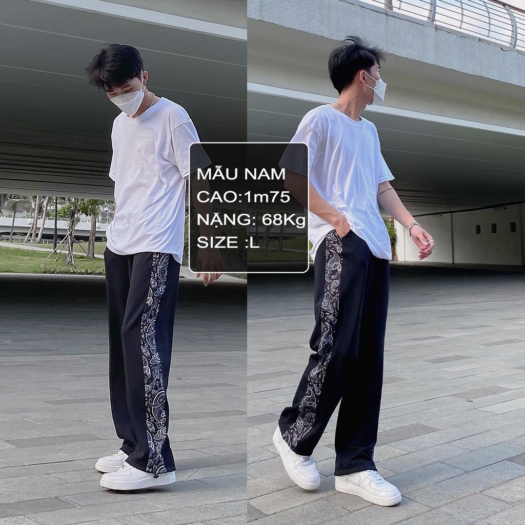 Quần Jogger họa tiết Paisley Badana ống rộng,vải thun cotton 4 chiều nam nữ DONNA OFFICIAL