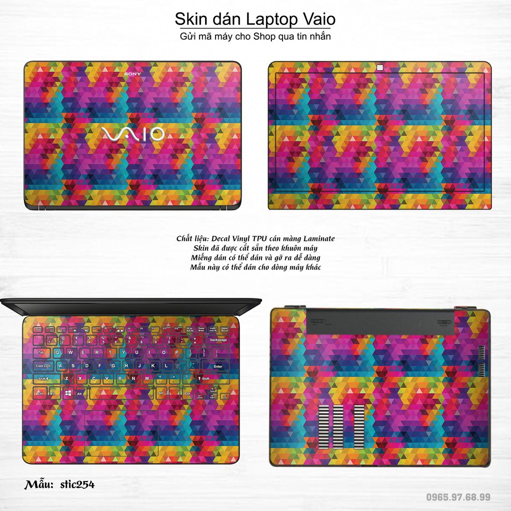 Skin dán Laptop Sony Vaio in hình spectrun - stic254 (inbox mã máy cho Shop)