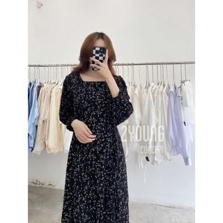 Đầm ker hoa tay dài [2YOUNG] D882 (ảnh thật)