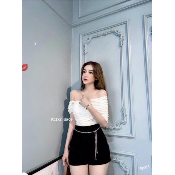 🥰 Áo Nữ Hở Vai - Kiểu Áo Trễ Vai Xếp Ly - Dáng Lửng Ôm Body Tôn Thun Xốp Nhăn Cao Cấp Qc 3 Màu Cực Sang 😘