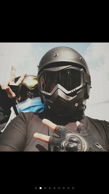 Nón bảo hiểm mặt nạ - mũ 3/4 kèm mặt nạ beon phượt