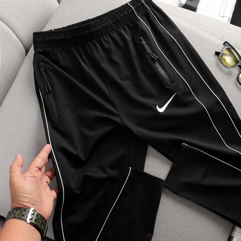 Quần thun thể thao nam Big Size tập gym lưng thun dây rút túi khóa kéo - NK