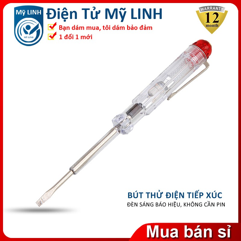 Bút thử điện, bút thử điện thông minh Mỹ Linh kiểm tra điện có móc treo, không cần pin, bảo hành 12 tháng DW-SB0001A