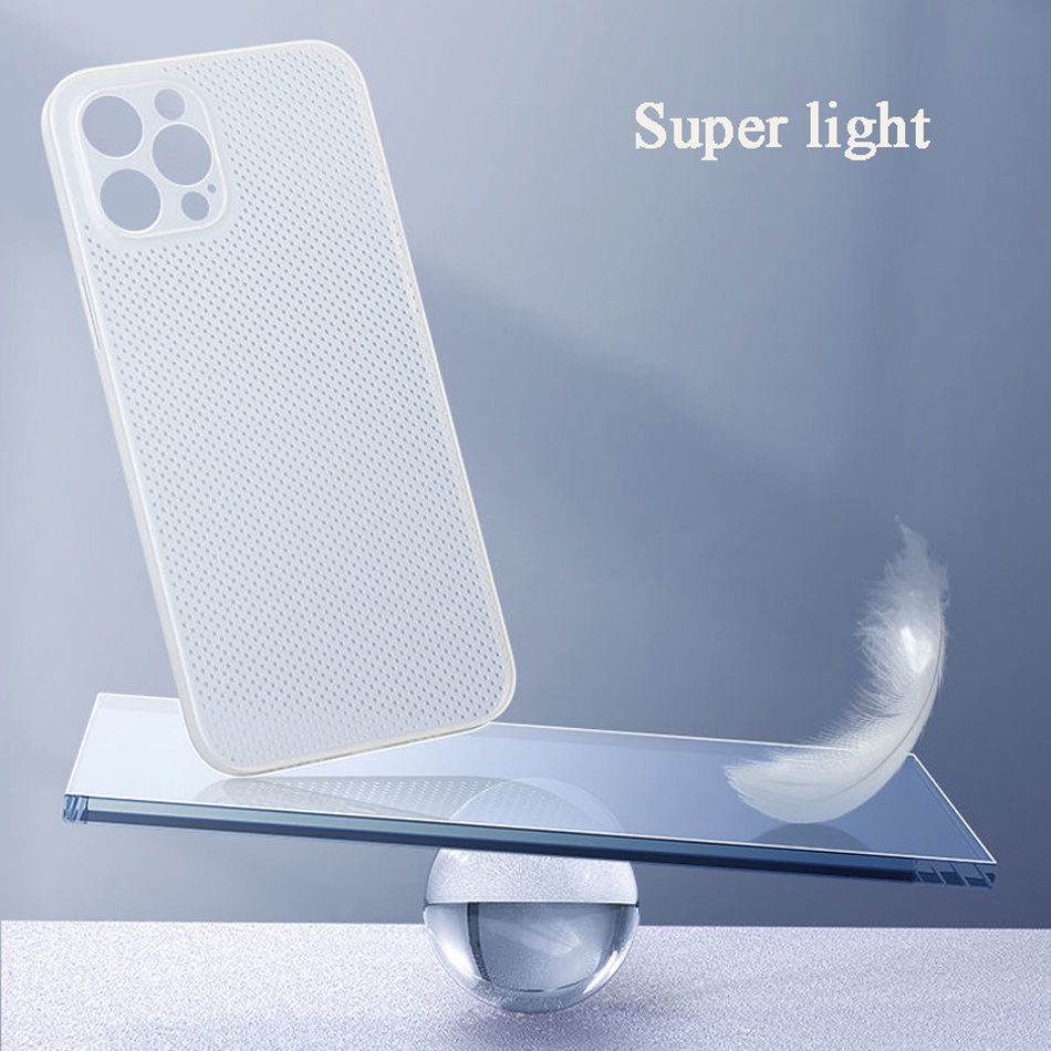 Ultra Ốp Điện Thoại Nhựa PP Siêu Mỏng Tản Nhiệt Thoáng Khí Cho iPhone 13 12 Pro Max i13 i12 12pro 13pro