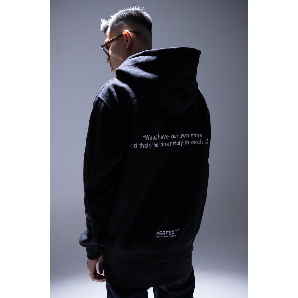 Áo khoác Perfext Reality Face Hoodie 100% Cotton Nỉ Bông, Hoạ Tiết In Lụa Và Thêu