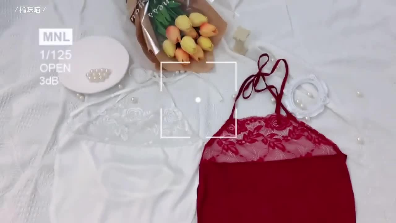 （Q1,HCM）😈Đầm ngủ sexy😈Freeship😈Váy Ren hai dây Set đồ lót Cosplay Cổ đen trắng đỏ gợi cảm-kèm quần chip cho 40-55kg--015 | BigBuy360 - bigbuy360.vn