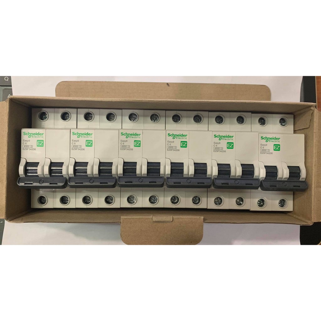 Át 2 pha 6A EZ9F34206, Attomat Schneider hàng hãng