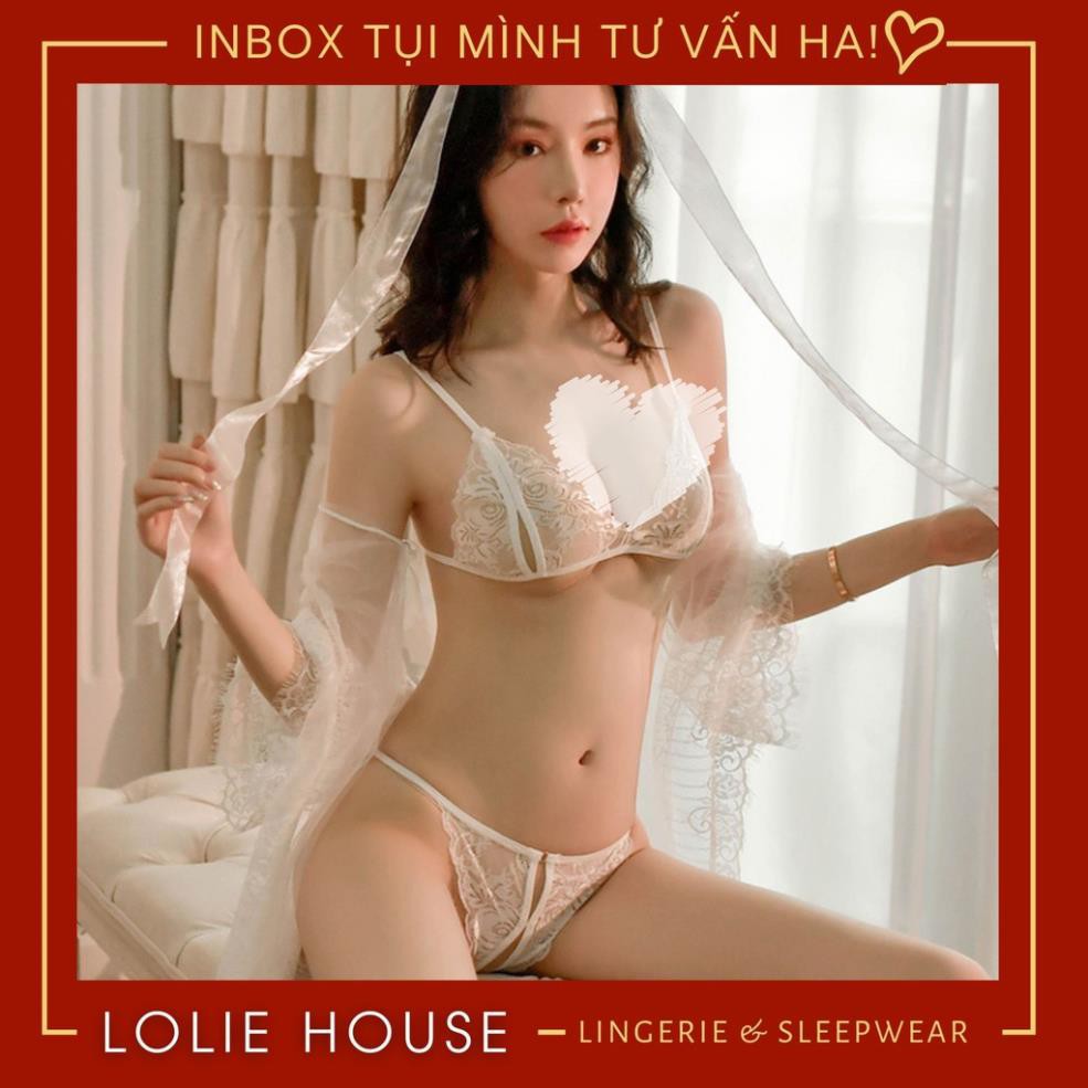 Set Bralette - Bộ Đồ Lót 2 Mảnh Có Quần Lót Lọt Khe Xẻ Đáy LOLIE HOUSE - SS7 😍 '