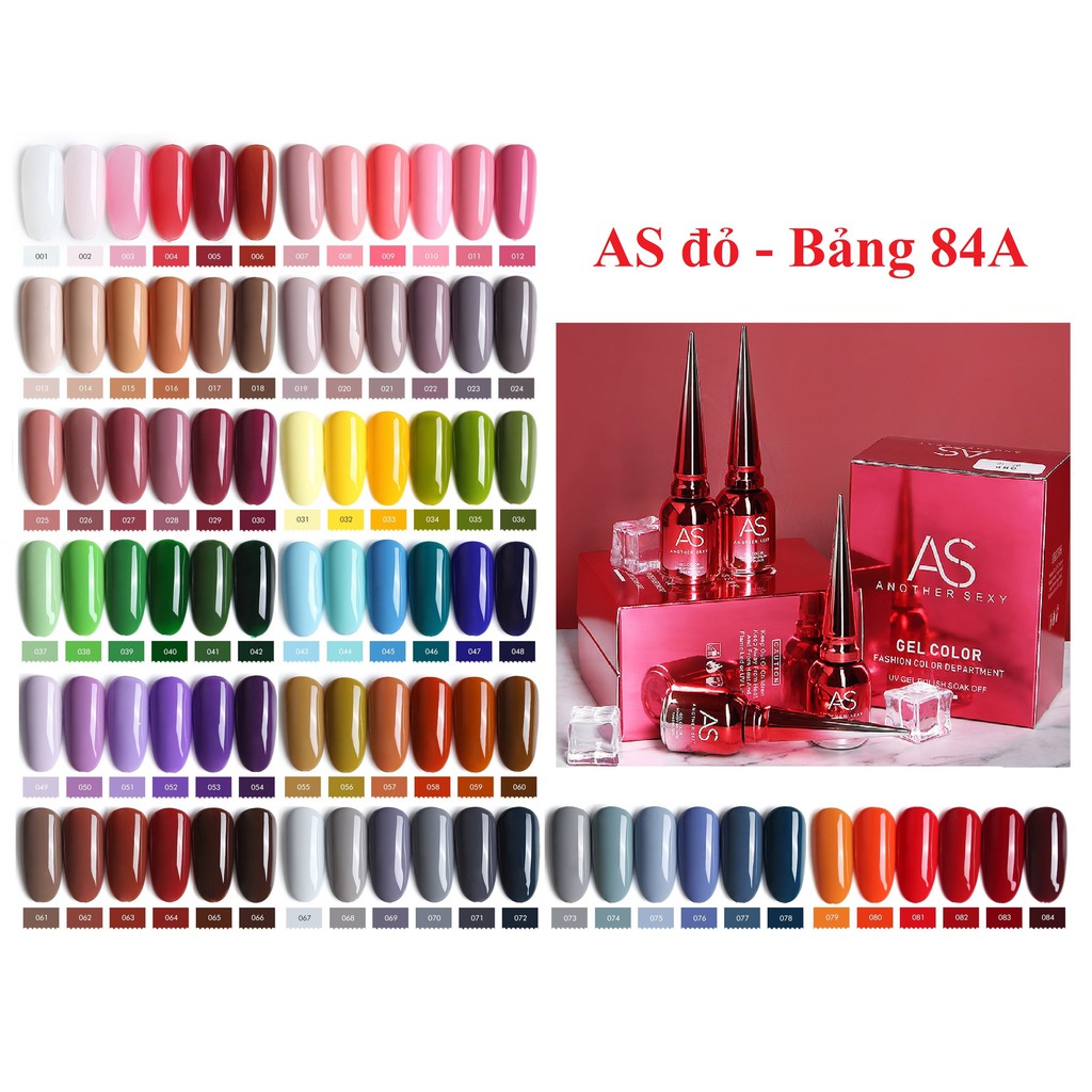 Set sơn AS đỏ 84 màu cao cấp (84A) Màu 19~36