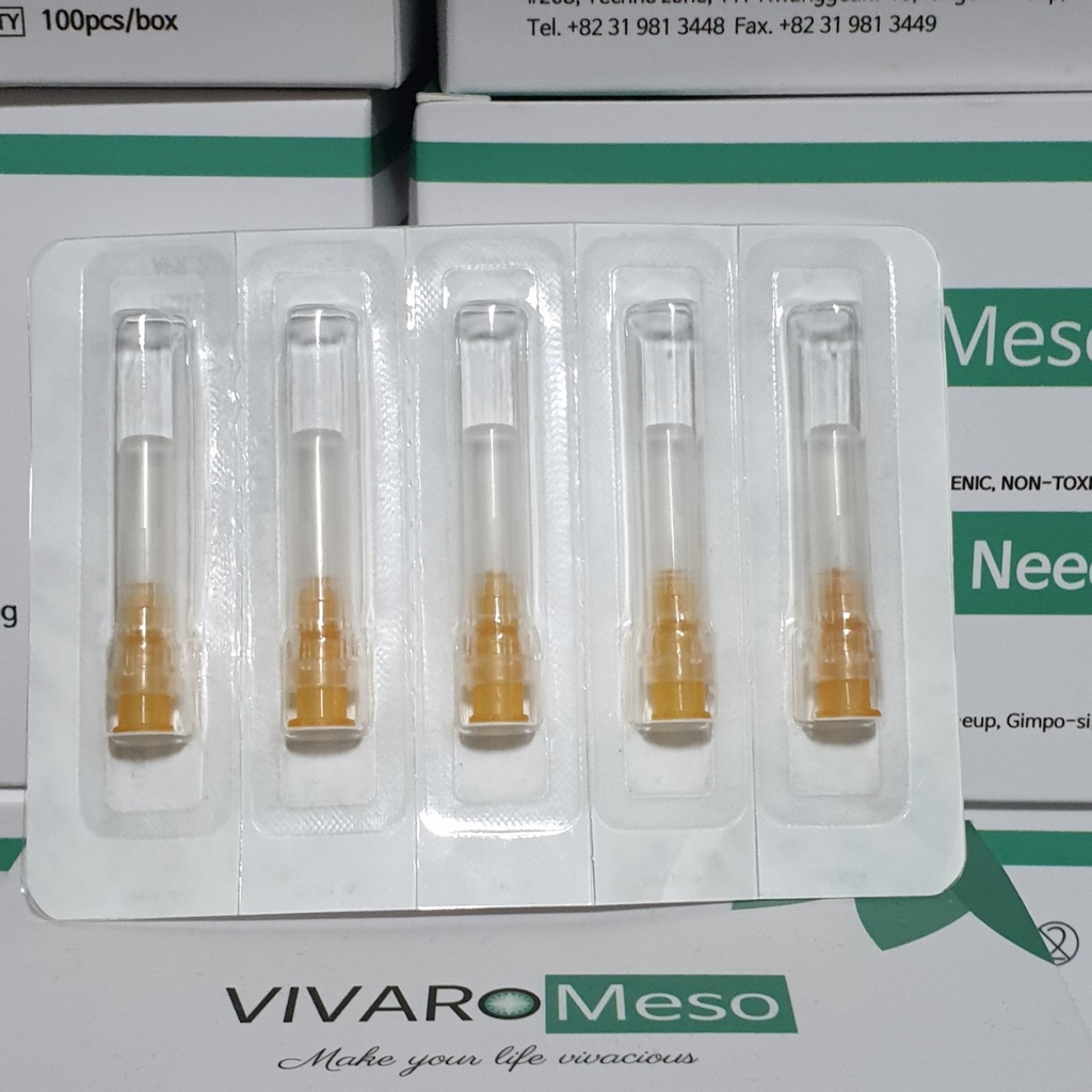 Đầu kim 34G 4mm Hàn Quốc nanoneedle tiêm cá hồi dưỡng chất prp Vivaro meso