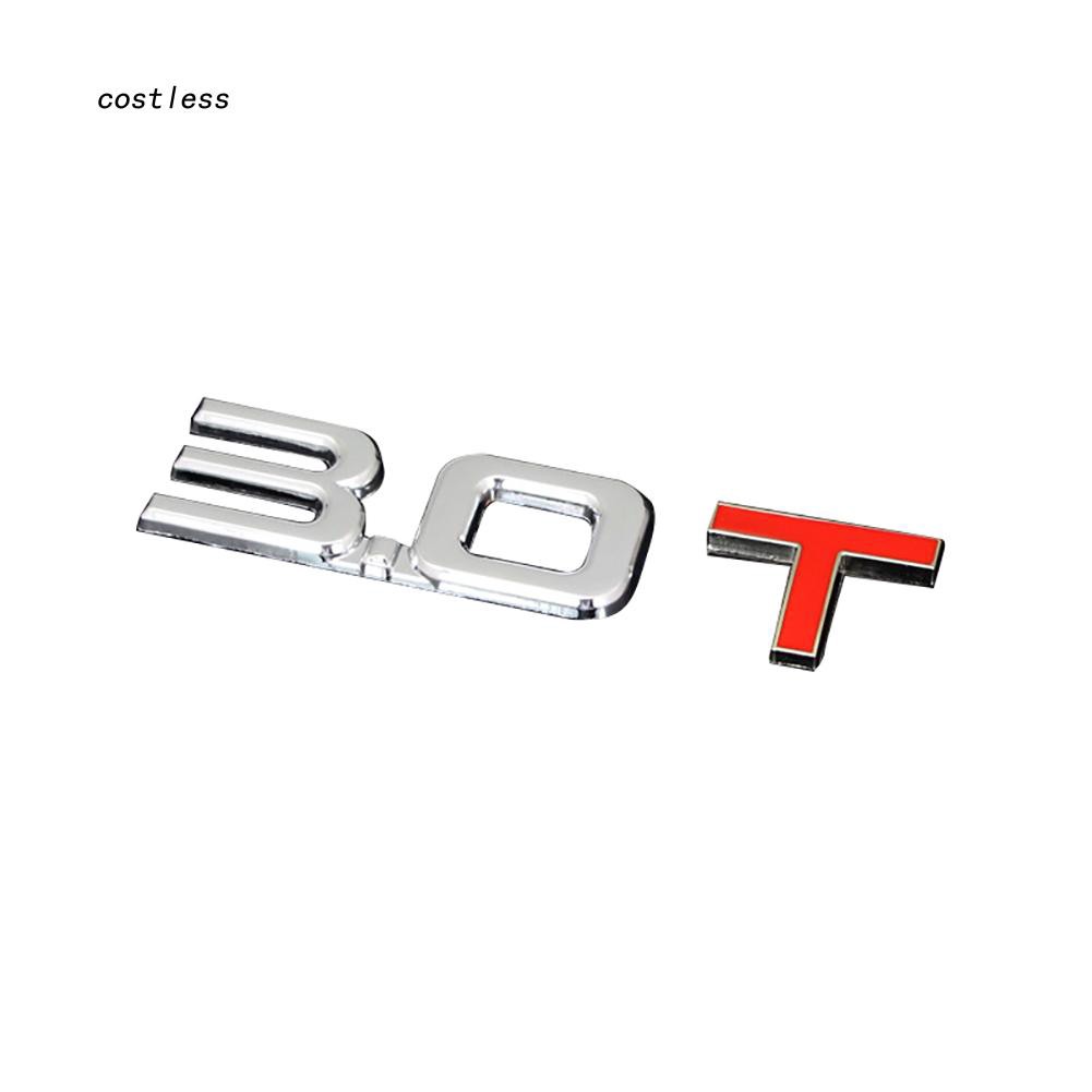Logo 3D hợp kim kẽm kiểu dáng số 1.6 1.8 2.0 3.0 T biển hiệu đẹp mắt dành cho Audi S line 7.3cm x 1.6cm kèm phụ kiện