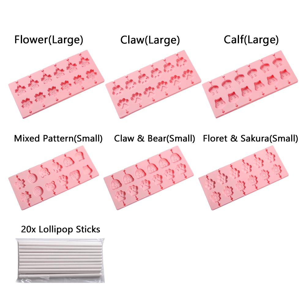 Khuôn Silicon Làm Kẹo Mút/Bánh Quy Hình Động Vật/Hoa Dễ Thương DIY