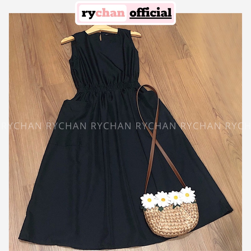 [ẢNH THẬT CUỐI] DX218 - Đầm Xòe Đen Sát Nách Có Túi