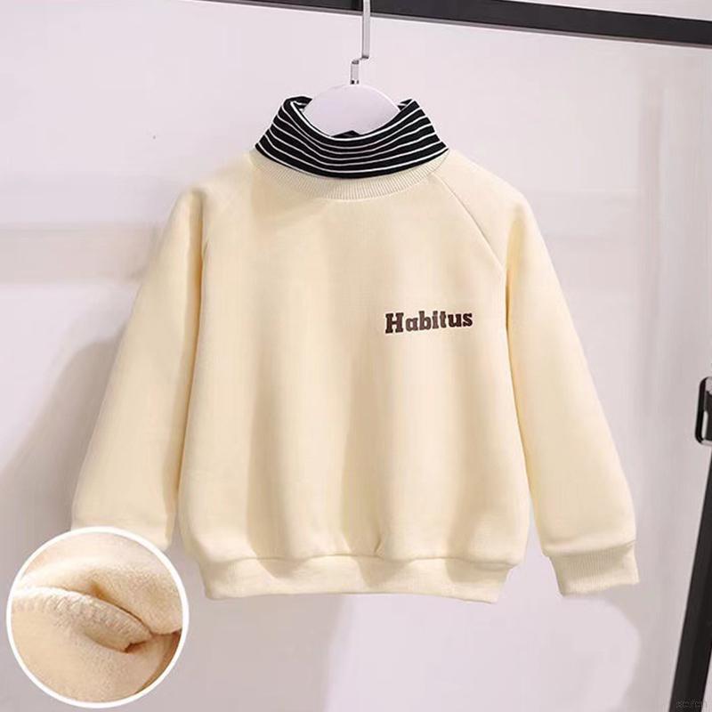 Áo Sweater Chất Liệu Vải Nhung Có In Hoạ Tiết Chữ Se7En Cho Bé 5-10 Tuổi