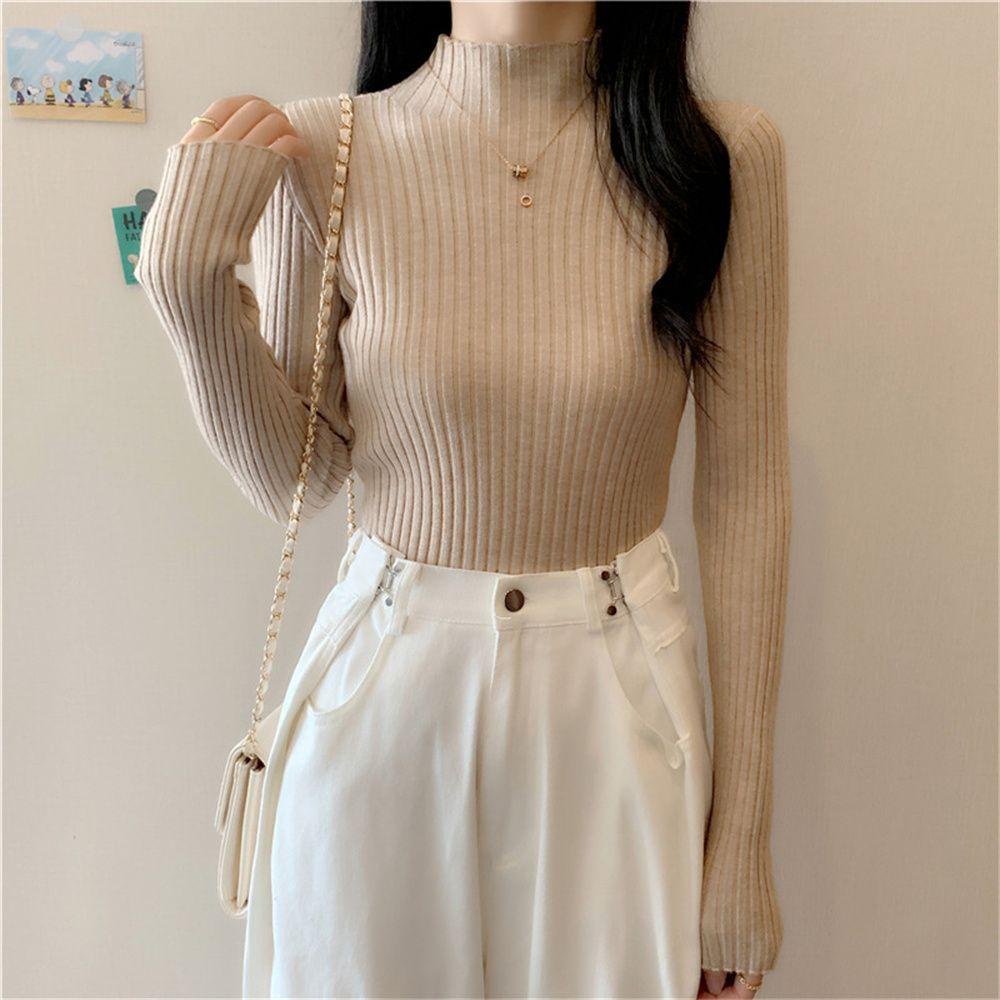 Áo Sweater Dệt Kim Tay Dài Giữ Ấm Thời Trang Cho Nữ